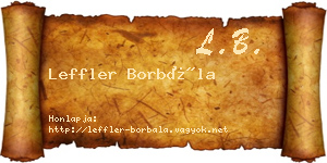 Leffler Borbála névjegykártya